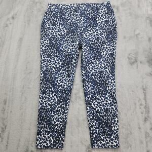 Faded Glory Jeans Womens M Black Blue White Animal Print Jegging Skinny Capri